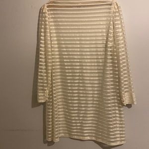 Vintage Sheer White Dress and Gold Detail